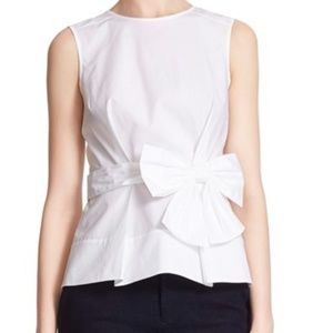 kate spade white bow peplum top